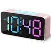 Super Loud Alarm Clock for Heavy Sleepers,Digital Clock with 7 Color NightLight,Adjustable Volume,Dimmer,Small Clocks for Bedrooms,Ok to Wake Up for Kids,Teens (Pink+RGB)