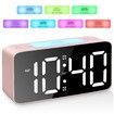 Super Loud Alarm Clock for Heavy Sleepers,Digital Clock with 7 Color NightLight,Adjustable Volume,Dimmer,Small Clocks for Bedrooms,Ok to Wake Up for Kids,Teens (Pink+RGB)