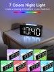 Super Loud Alarm Clock for Heavy Sleepers,Digital Clock with 7 Color NightLight,Adjustable Volume,Dimmer,Small Clocks for Bedrooms (Black+RGB)