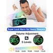 Super Loud Alarm Clock for Heavy Sleepers,Digital Clock with 7 Color NightLight,Adjustable Volume,Dimmer,Small Clocks for Bedrooms (Black+RGB)