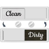 Dishwasher Magnet Clean Dirty Sign,Farmhouse Rustic Wood Design Black and White Non-Scratch/Easy to Read & Slide/Strong Magnet Clean Dirty Magnet (Silver)