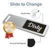 Dishwasher Magnet Clean Dirty Sign,Farmhouse Rustic Wood Design Black and White Non-Scratch/Easy to Read & Slide/Strong Magnet Clean Dirty Magnet (Silver)