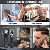 Cordless Hair Clipper, Professional Hair Clipper, Rechargeable Electric Hair Cutting Machine, Detail Trimmer (Black)