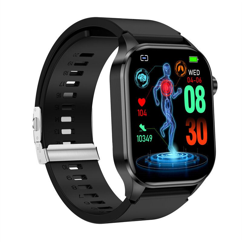 2.04 inch AMOLED HD Screen Composition Measurement ECG Electrocardiogram bluetooth Call Rate Pressure SpO2 Monitor IP68 Waterproof Smart Watch Blue
