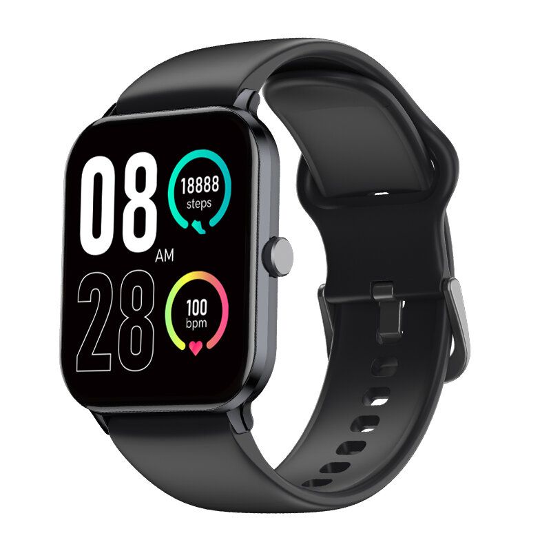 QCY GTC 1.85 inch Large Display SpO2 Rate Monitoring 70 Sports Modes IPX8 Custom Watch Face Smart Watch Black