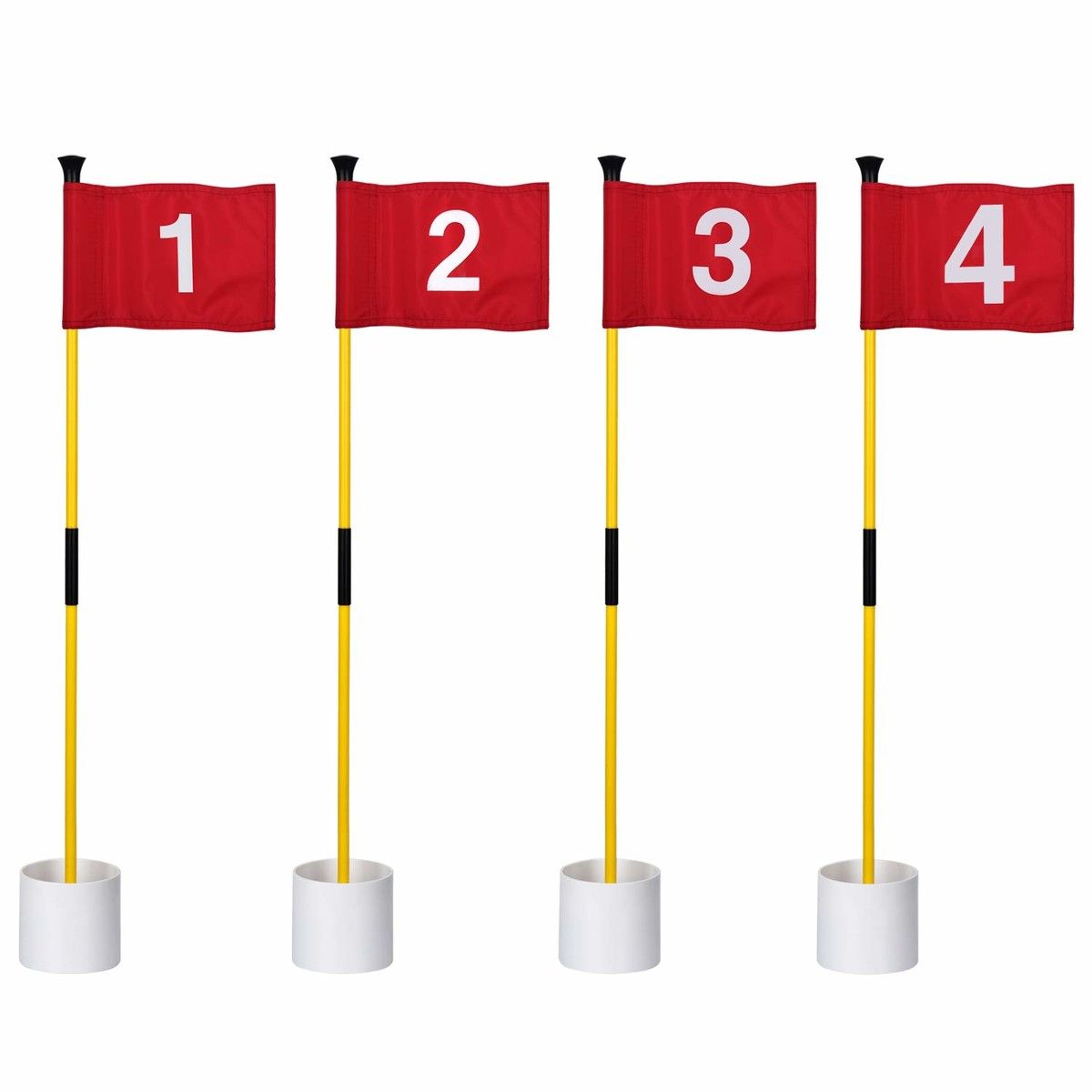 Golf Flagstick Mini,Putting Green Flag for Yard,All 3 Feet,Double-Sided Numbered Golf Flags,Golf Pin Flag Hole Cup Set,Portable 2-Section Design,Gifts Idea (#1 #2 #3 #4)