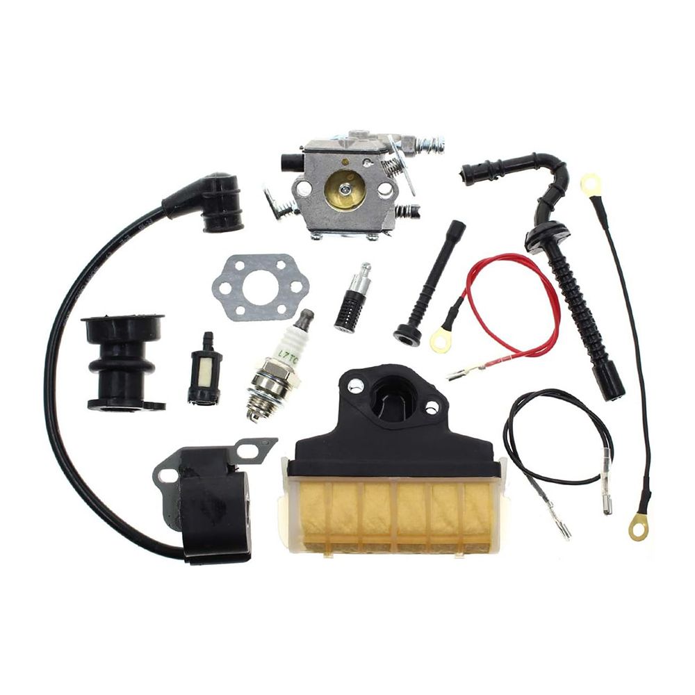 Chainsaw Carburetor Air Filter Ignition Coil Fuel Line Tune Up Kit for Stihl 021 023 025 MS210 MS230 MS250 Replace Walbro WT286