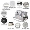 Soft Pet Carriers Portable Breathable Foldable Bag Cat Dog Carrier Bags Outgoing Travel Pets Handbag with Locking Safety Zippers Col Purple