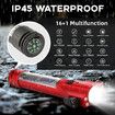 Car Safety Hammer Flashlight LED High Lumens Rechargeable Solar Powered Escape Kit, Window Glass Breaker and Seatbelt Cutter(Red)
