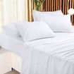 Bedding Sheets Set 4 Piece Bedding Brushed Microfiber Shrinkage and Fade Resistant Easy Care (QUEEN SIZE, White)