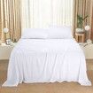 Bedding Sheets Set 4 Piece Bedding Brushed Microfiber Shrinkage and Fade Resistant Easy Care (QUEEN SIZE, White)