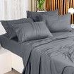 Bedding Sheets Set 4 Piece Bedding Brushed Microfiber Shrinkage and Fade Resistant Easy Care (Full Size Grey)