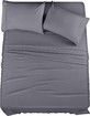 Bedding Queen Bed Sheets Set 3 Piece Bedding - Brushed Microfiber - Shrinkage and Fade Resistant - Easy Care (Twin Size, Grey)