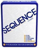 Sequence  Five-in-a-Row Fun for Everyone White, 2-12 Players Card board packing