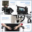 16 Inch Folding Wheelchair Mobility Disability Aid Equipment Portable Travel Lightweight Elderly Rear Hand Brakes Auswheel