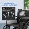 24 Inch Folding Wheelchair Mobility Disability Aid Travel Portable Lightweight Elderly Transport Equipment Rear Hand Brakes Auswheel