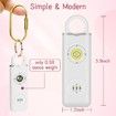 Personal Safety Alarm for Women, Teens, Elders and Kids 130dB Sound Alarm Keychain with LED Lights, Safety Alarm Keychain,White