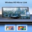 10.26 inch Wireless Portable Apple Carplay and Android Auto Screen with 2.5K Dash Cam, 1080P Backup Camera