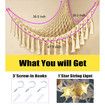 Toy Storage Hammock Stuffed Animal LED Light Macrame Jumbo Doll Room Corner Organizer Mesh Hanging Net Decoration Kids Bedroom Beige