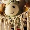 Toy Storage Hammock Stuffed Animal LED Light Macrame Jumbo Doll Room Corner Organizer Mesh Hanging Net Decoration Kids Bedroom Beige