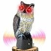 Plastic Owl to Keep Birds Away,Owl Scarecrows with Flashing Eyes & Frightening Sound,Owl for Bird Control for Garden Yard Outdoor