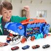 Track Car Toy Transforms into Stomping Dragon with Ultimate Transporter Hauler Race Track Toys for Boys Ages 4-6