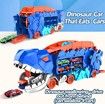 Track Car Toy Transforms into Stomping Dragon with Ultimate Transporter Hauler Race Track Toys for Boys Ages 4-6
