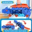 Track Car Toy Transforms into Stomping Dragon with Ultimate Transporter Hauler Race Track Toys for Boys Ages 4-6