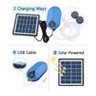 Solar Air Pump Kit Hydroponic Pump Solar Battery with Air Hoses and Bubble Stones 3 Working Modes Pond Aerator Bubble Oxygenator 1.5W