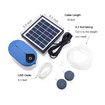 Solar Air Pump Kit Hydroponic Pump Solar Battery with Air Hoses and Bubble Stones 3 Working Modes Pond Aerator Bubble Oxygenator 1.5W