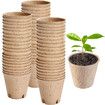 50pcs Pulp Seedling Cup,Degradable Flower Pot,Disposable Thickened Succulent Flower Pot,Seed Pot,Seedling Pot With 50 tags