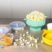 Green Microwave Popcorn Popper Machine, Silicone Popcorn Maker Popper for Family Movie Night Popcorn Buckets