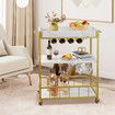 Mobile Bar Cart Drinks Rolling Kitchen Trolley Wine Rack Glass Holder Bottle Microwave Outdoor Storage Shelf with Handles