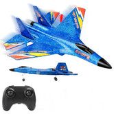 Glider Fighter RC Plane Remote Control 2.4 GHz Easy Fly 2 Channels Auto Gyro Beginner Kids Men Blue Toy Outdoor Hobby Durable Gift