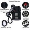 Traditional Red Landline Phone,Retro Corded Telephone with Message Indicator,Classic 2500 Analog Desk Phone,Vintage Corded Desk Telephone Large Button,Old Red Telephone Landline (Black)
