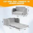 Flip Out Kids Sofa 2 In 1 Convertible Couch Lounge Chair Comfy Seater Armchair Backrest Bed Soft Fabric Toddler Playroom