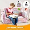 Kids Flip Out Sofa Convertible Couch Lounge Chair Fold Comfy Toddler Bed 2 Seater Childrens Armchair Storage Glow in The Dark