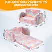Kids Flip Out Sofa Convertible Couch Lounge Chair Fold Comfy Toddler Bed 2 Seater Childrens Armchair Storage Glow in The Dark