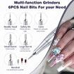 45000RPM Nail Drill Machine Electric Portable Nail File Rechargeable Nail Sander for Gel Nails Polishing for Home Manicure Salon,Colorful Pink