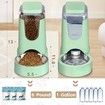 2 Pack Automatic Cat Feeder and Water Dispenser with Stainless Steel Bowl Dog Gravity Food Feeder and Waterer for Small Medium Pets Puppy Kitten(Green)