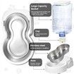 2 Pack Automatic Cat Feeder and Water Dispenser with Stainless Steel Bowl for Small Medium Pets Puppy Kitten in White