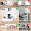 2 Pack Automatic Cat Feeder and Water Dispenser with Stainless Steel Bowl for Small Medium Pets Puppy Kitten in White