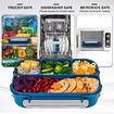 16p Bento Lunch Box Set BPA Free Kids 4 Compartments & Spoon 1300 ML Leakproof Food Storage Box for School Food Storage Containers