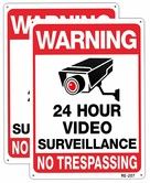 2 Pack Warning Security Cameras in Use   Video Surveillance Sign No Trespassing Sign 20x30 Tin plate Iron UV Ink Printed,Durable Weatherproof