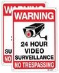 2 Pack Warning Security Cameras in Use Video Surveillance Sign No Trespassing Sign 20x30 Tin plate Iron UV Ink Printed,Durable Weatherproof