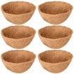 6 Pack 12 Inch Hanging Basket Coco Liners Replacement,100% Natural Round Coconut Coco Fiber Planter Basket Liners for Hanging Basket Flowers/Vegetables