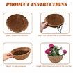 6 Pack 12 Inch Hanging Basket Coco Liners Replacement,100% Natural Round Coconut Coco Fiber Planter Basket Liners for Hanging Basket Flowers/Vegetables