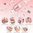 8 in 1 Electric Nail File Set, Cordless Pedicure Tools for feet, 5 Speeds Manicure Set, Toe Nail Grinder Kit for Thick Nails-Pink