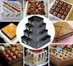 194Cake Square Pan Sets for Baking Cake Decorating 4 Springform Pans Set , Icing Tips, Cake Leveler CheeseCake Pan