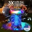 Bug Zapper Outdoor Indoor Mosquito Zapper Solar Fly Zapper Rechargeable Electric Mosquito Zapper IP68 Waterproof Insect Fly Trap Plug in with RGB Light & Reading Lamp
